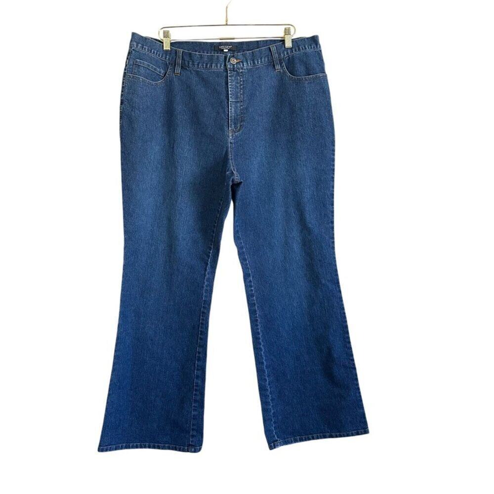 Karen Kane Lifestyle Jeans Women's 18‎ Blue High Rise Denim Wide Leg Western